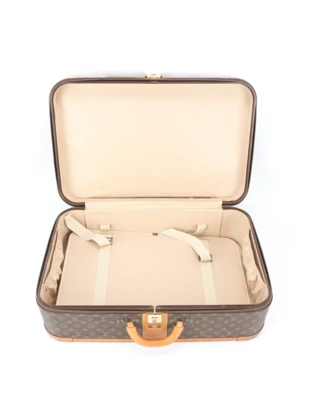 Louis Vuitton Monogram Stratos 70 Leather Trunk Hard Case Boston Bag